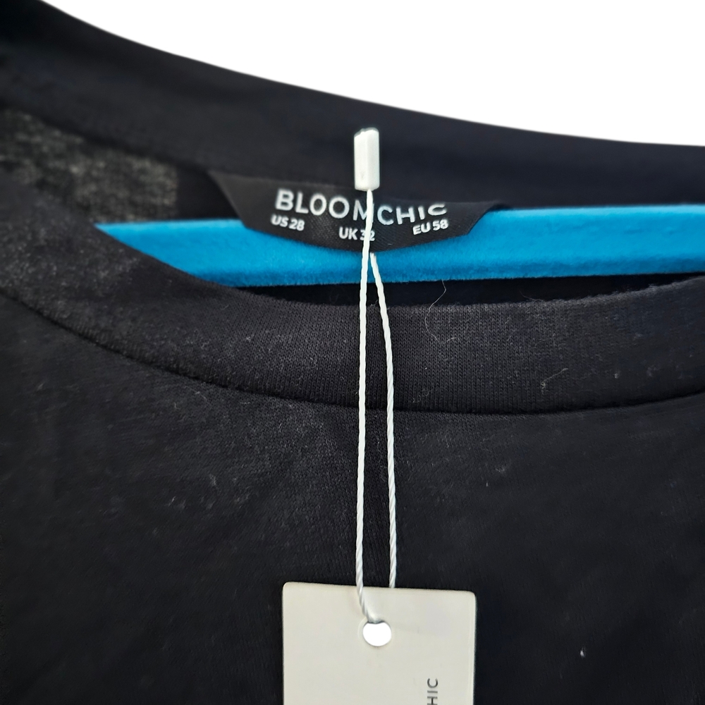 BloomChic Black Sweatshirt with Multicolor Sequin Sleeves - Picture 2 of 4